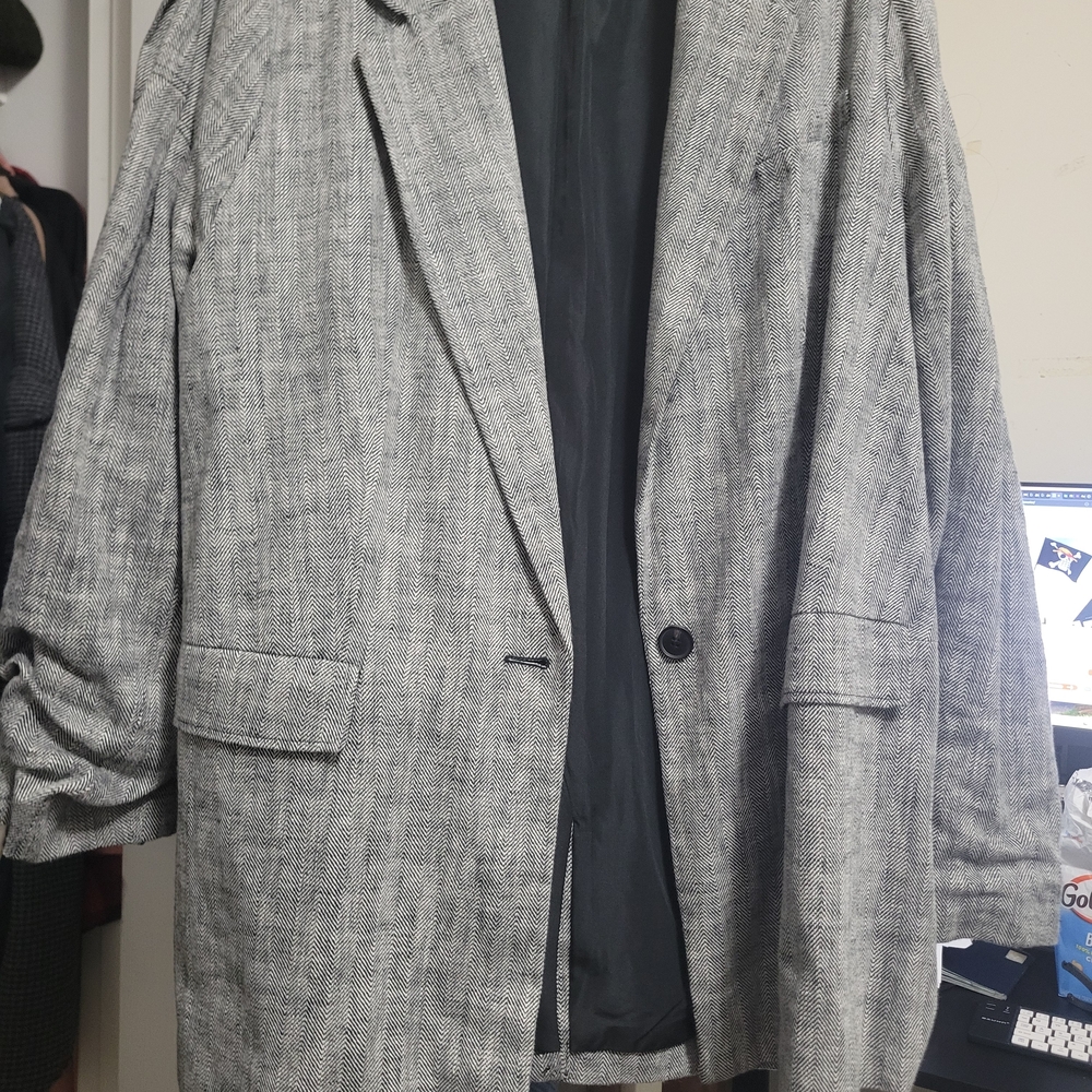 Rachel Comey Black and White Herringbone Blazer